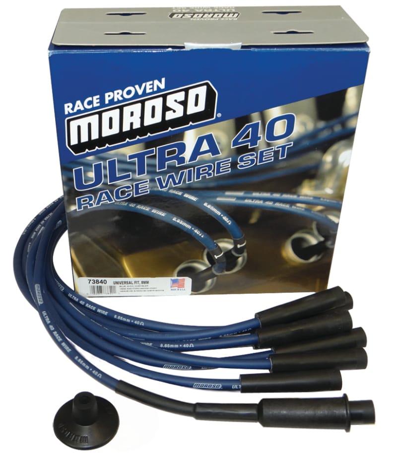 Moroso — Moroso Universal/Mopar/Chrysler (w/Hemi Heads) Ignition Wire Set - Ultra 40 - Blue