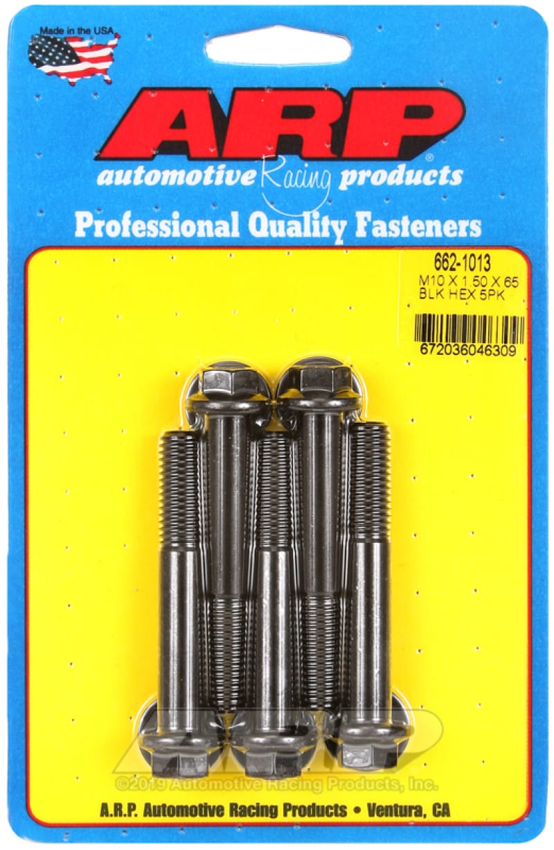 ARP — ARP M10 x 1.50 x 65 Hex Black Oxide Bolts (5/pkg)