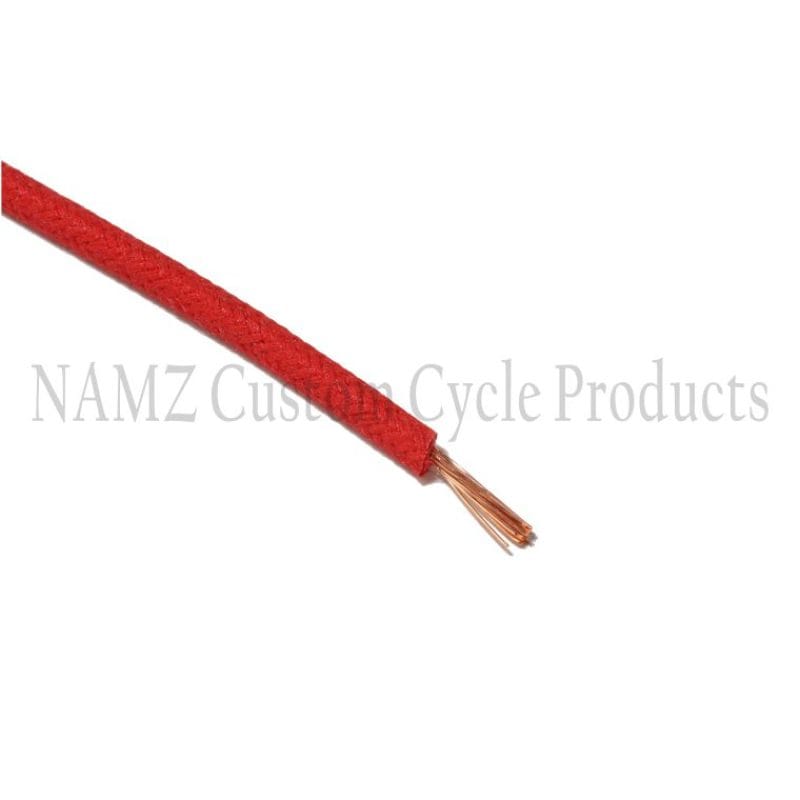 NAMZ — NAMZ OEM Color Cloth-Braided Wire 25ft. Pack 16g - Red