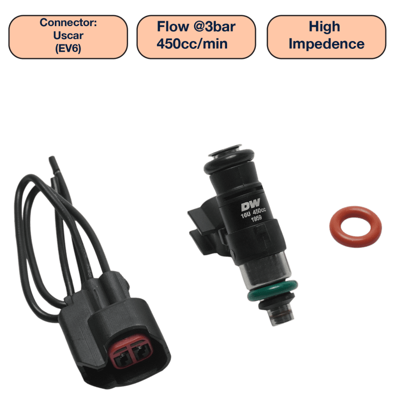 DeatschWerks — DeatschWerks Universal 450cc Single Fuel Injector / 34mm Length / 14mm O-Ring Seals
Fuel Injectors