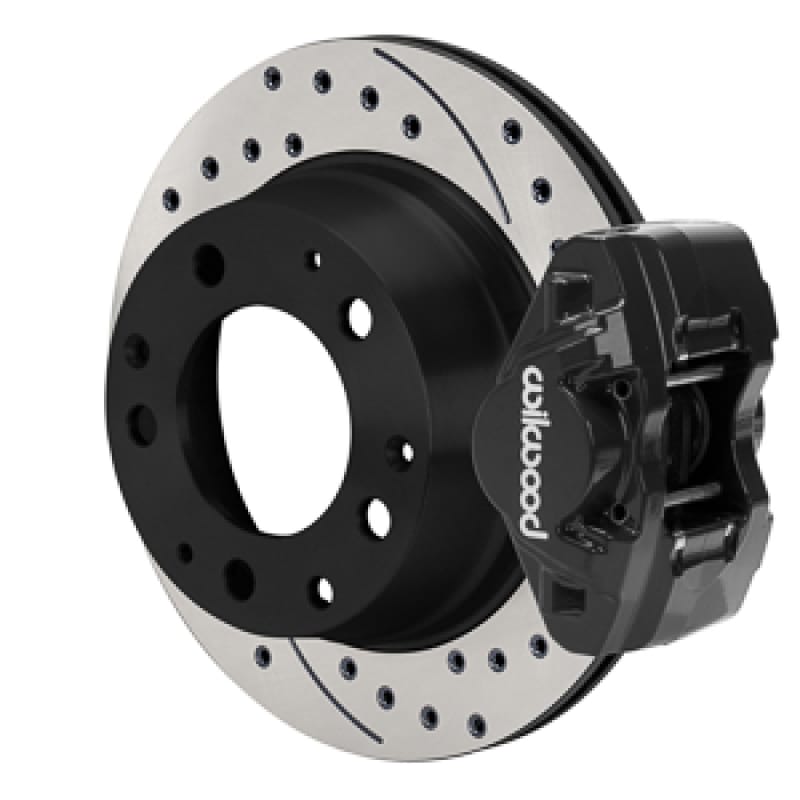 Wilwood — Wilwood 84-89 Porsche 911 D31 11.42in. Rear Brake Kit w/ Flex Lines - Drilled Rotors (Black)