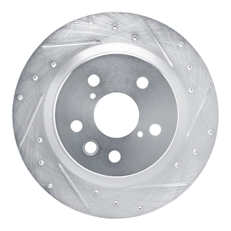 R1 Concepts — R1 2021-2025 Lexus IS350 Rear Right Drilled & Slotted Silver Brake Rotor