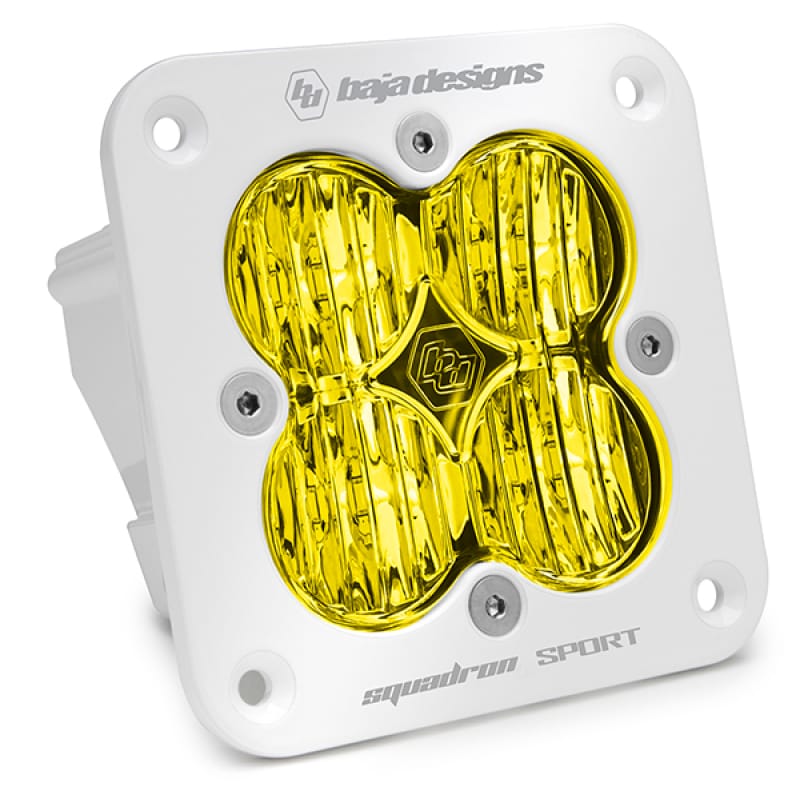 Baja Designs — Baja Designs Squadron Sport White Wide Cornering Pattern Flush Mount LED Light Pod - Amber