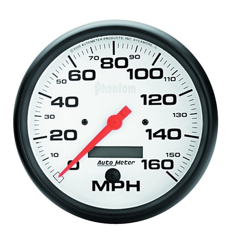 AutoMeter — Autometer Phantom 5in 160 MPH Speedometer Electric Program w/ LCD Odometer
5" SPEEDO, 160 MPH,