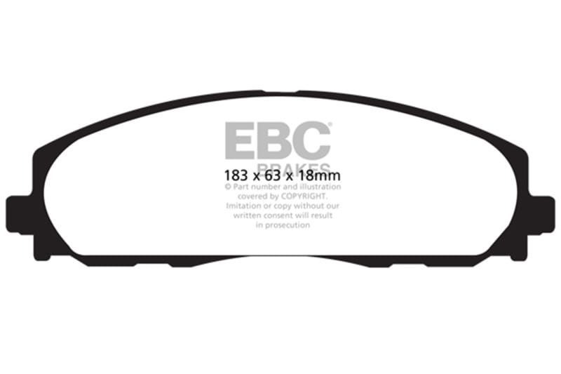 EBC — EBC 2016+ Chrysler Pacifica (Ru) 3.6L Extra Duty Front Brake Pads
Disc Brake Pad