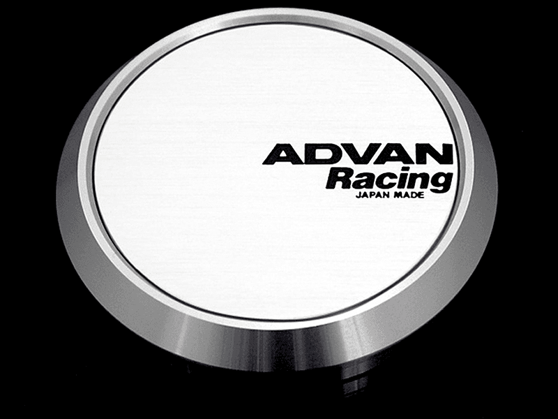 Advan — Advan 73mm Flat Center Cap - White/Silver Alumite