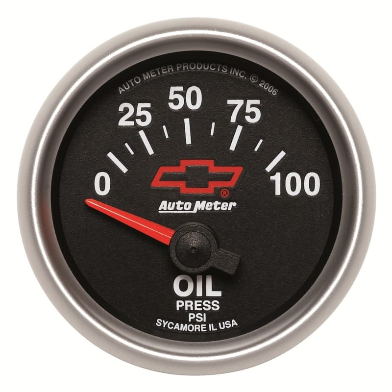 AutoMeter — Autometer Oil Pressure 2-1/16, 0-100 PSI - Red Bowtie
2-1/16" OIL PRESS, 0