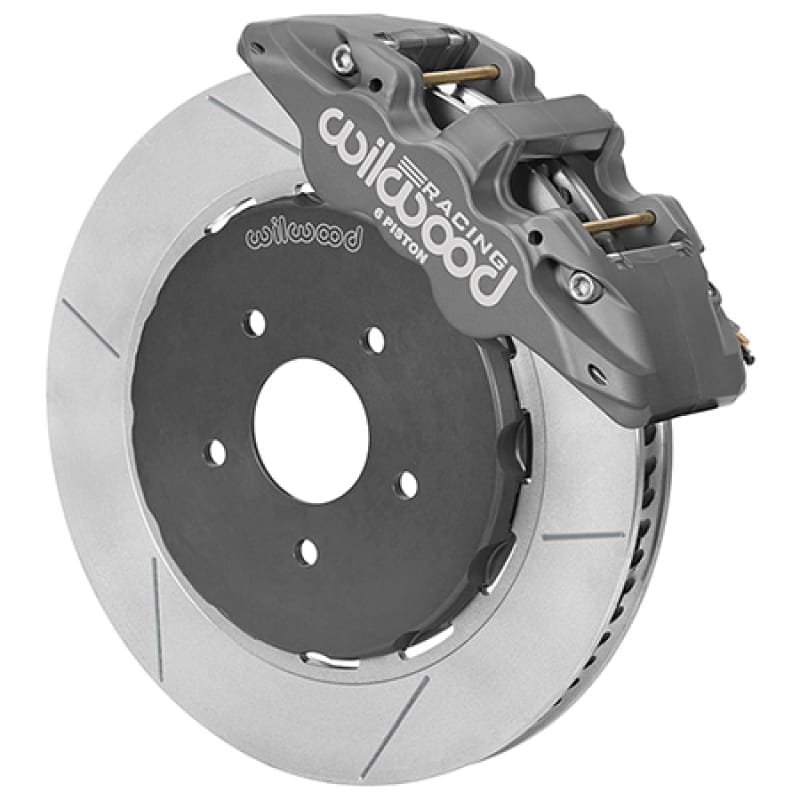 Wilwood — Wilwood AERO6 RACE Front Big Brake Kit 14in GT Slotted 94-04 Mustang - Type III Ano Grey Calipers