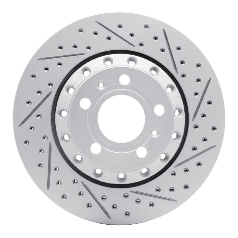 R1 Concepts — R1 04-10 Audi A8 Rear Right Drilled & Slotted Geo-Carbon Rotor