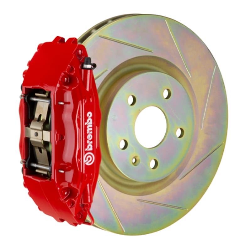 Brembo — Brembo 02-07 Impreza/WRX/08-14 WRX Front GT BBK 4 Piston Cast 326 x30 1pc Rotor Slotted Type1-Red