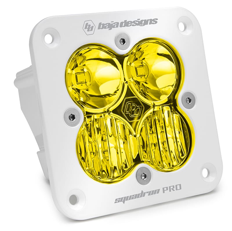 Baja Designs — Baja Designs Flush Mount LED Light Pod White Amber Lens Driving/Combo Pattern Squadron Pro