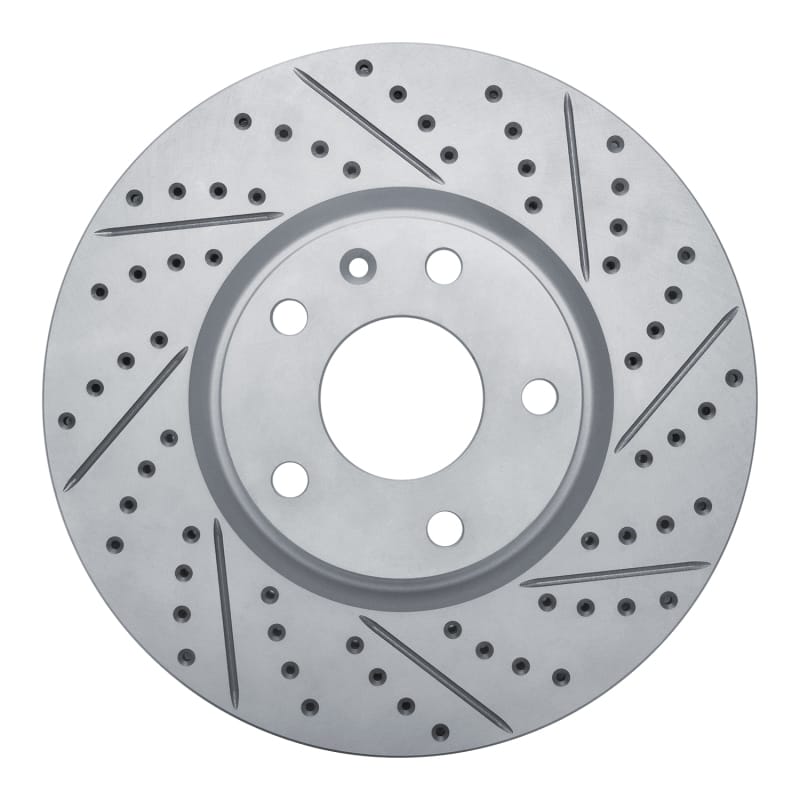 R1 Concepts — R1 14-19 Chevrolet Corvette Front Right Drilled & Slotted Geo-Carbon Rotor