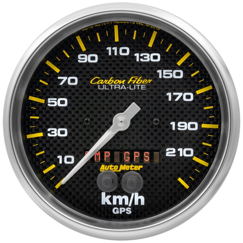 AutoMeter — Autometer Carbon Fiber 5in. 0-225 KM/H (GPS) Speedometer Gauge
GA 5" SPD GPS K CF