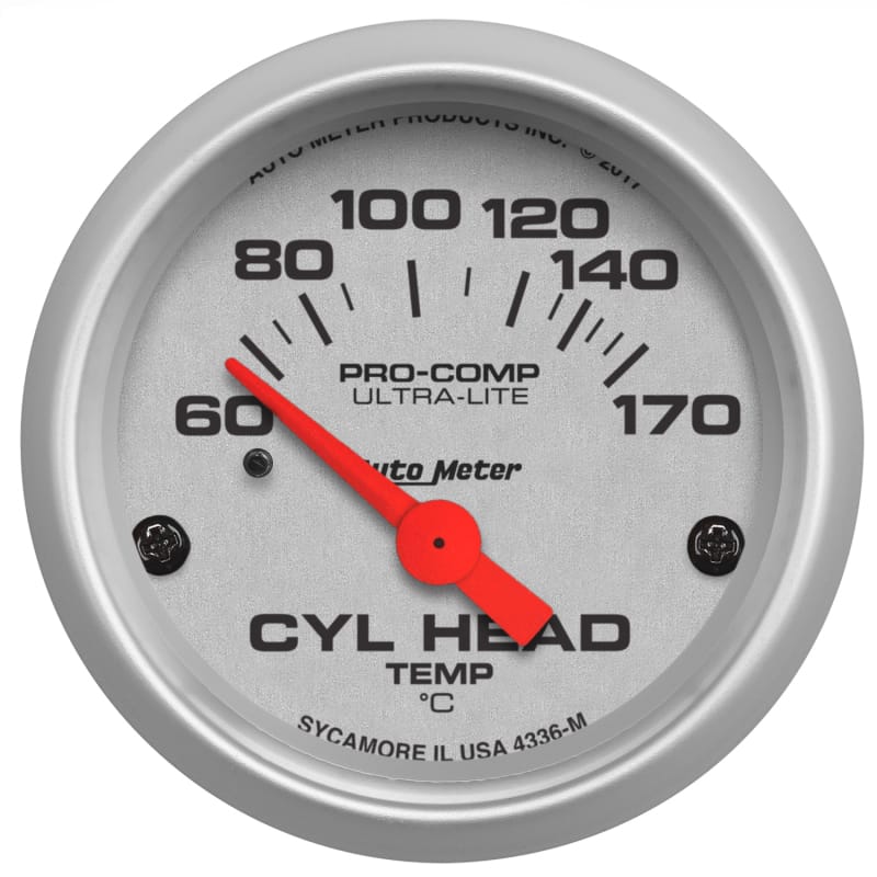 AutoMeter — Autometer Ultra-Lite 2-1/16in 60-170 Deg F Electric Cylinder Head Temp Gauge
2" CYL HEAD TEMP, 60