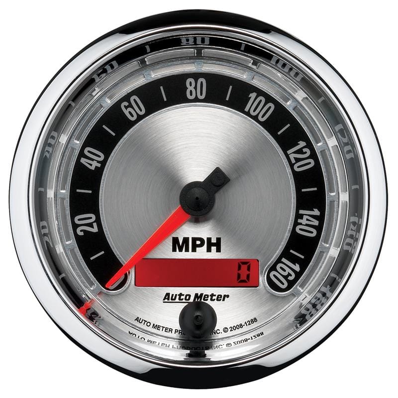 AutoMeter — AutoMeter Gauge Speedometer 3-3/8in. 160MPH Elec. Programmable American Muscle
3-3/8" SPD 160MPH A