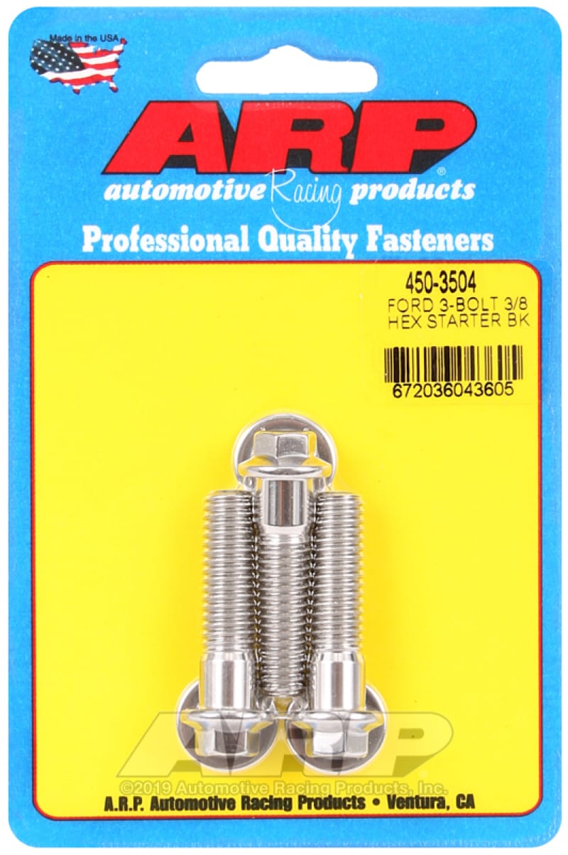ARP — ARP Ford SS 3-Bolt Hex Starter Bolt Kit