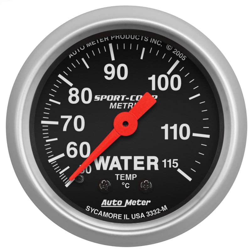 AutoMeter — Autometer Sport 2in Water Temp Metric , 50-115 deg. C / Mech
2" WATER TEMP, 50-11