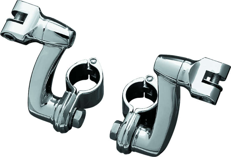 Kuryakyn — Longhorn Offset Peg Mounts With 1-1/4 in. Magnum Quick Clamp Chrome Pair