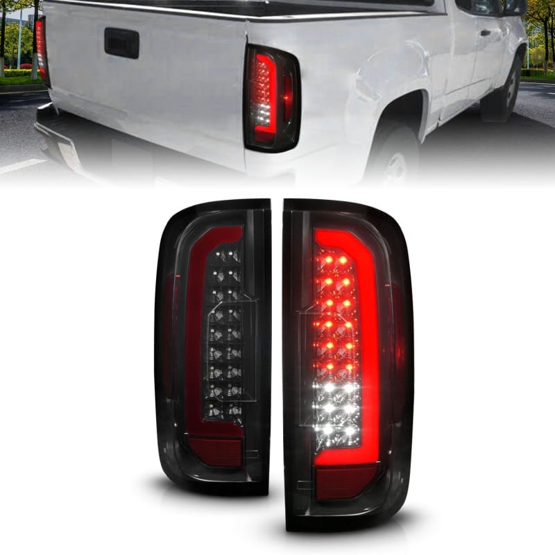ANZO — ANZO 15-21 GMC Canyon Full LED Tail Lights w/ Red Lightbar Black Housing Smoke Lens
Tail Light Set