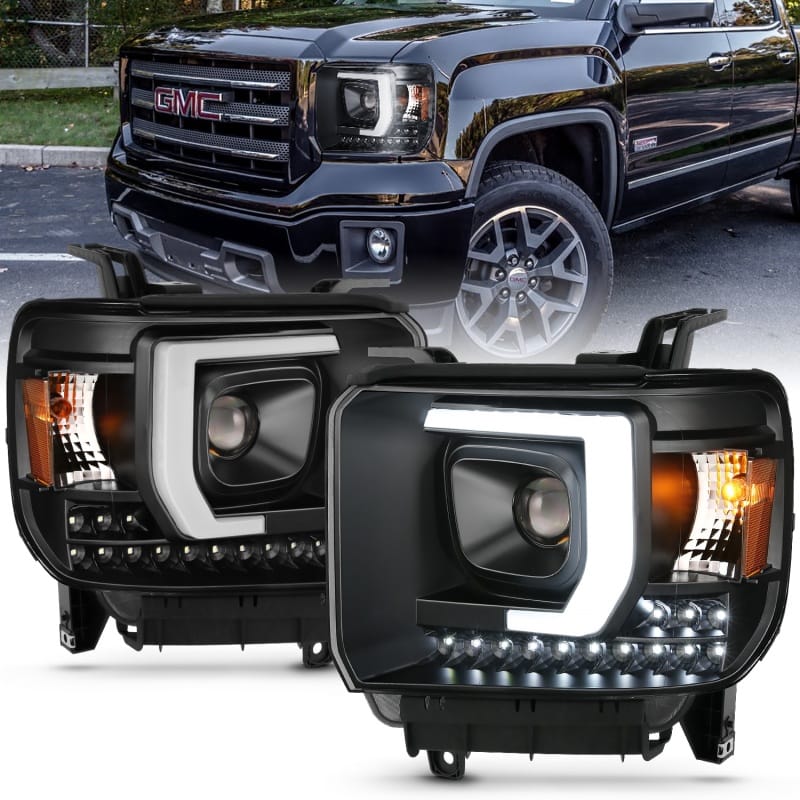 ANZO — ANZO 2014-2015 GMC Sierra 1500HD Projector Plank Style Headlight Black W/ DRL
Head Light Set
HdLtSet