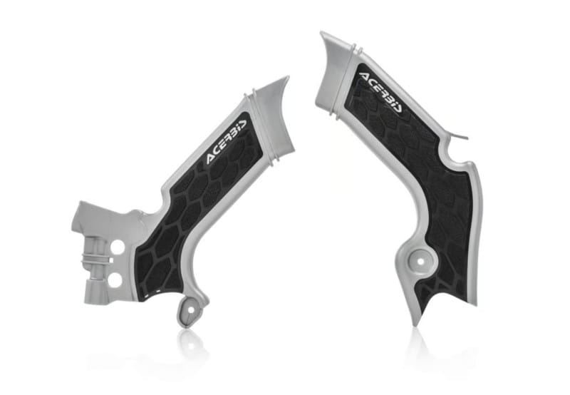 Acerbis — Acerbis 21+ Kawasaki KX250/ 19-23 KX450 Frame Guards- X-Grip - Silver/Black