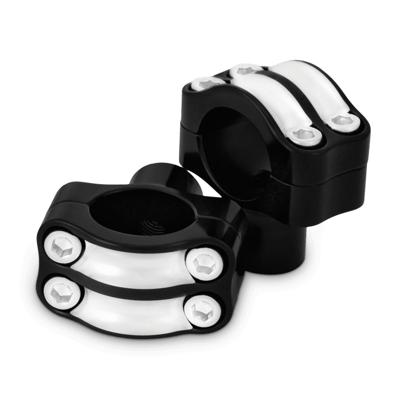 Burly Brand — Burly Brand Reaper Riser Clamp 1-1/2in Tall for 1-1/4in Bar, Set - Black Machined