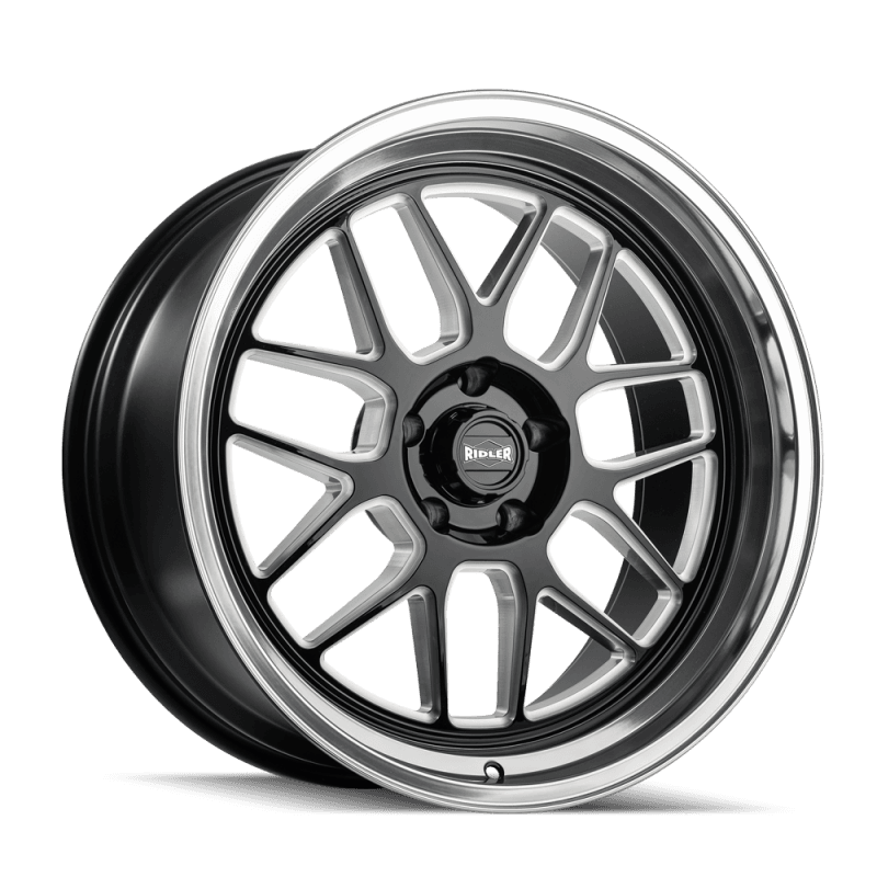 Ridler Wheels — Ridler 611 18x9.5 / 5x120.65 BP / 0mm OS / 83.82mm Hub Gls Blk/Mill w/ Diamond Cut Lip Wheel