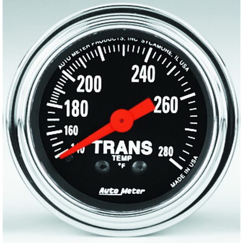 AutoMeter — AutoMeter Gauge Trans Temp 2-1/16in. 140-280 Deg. F Mechanical 8ft. Traditional Chrome
2" TRANS TEMP, 140-2