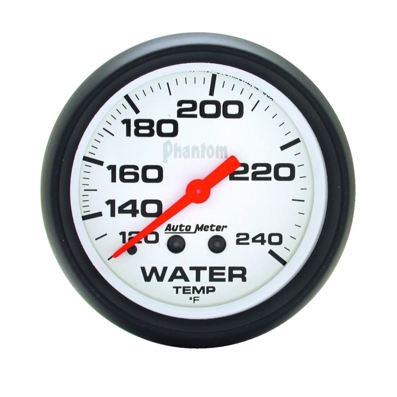 AutoMeter — Autometer Phantom 66mm 120-240 Deg F Mechanical Water Temperature Gauge
2-5/8" WATER TEMP, 1