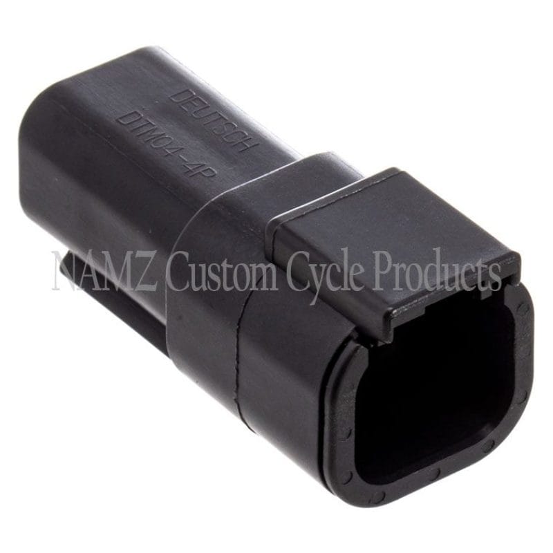 NAMZ — NAMZ Deutsch DTM 4-Position Receptacle w/4 Stamped Terminals & Wedgelock - Black (HD 74104-98BK)