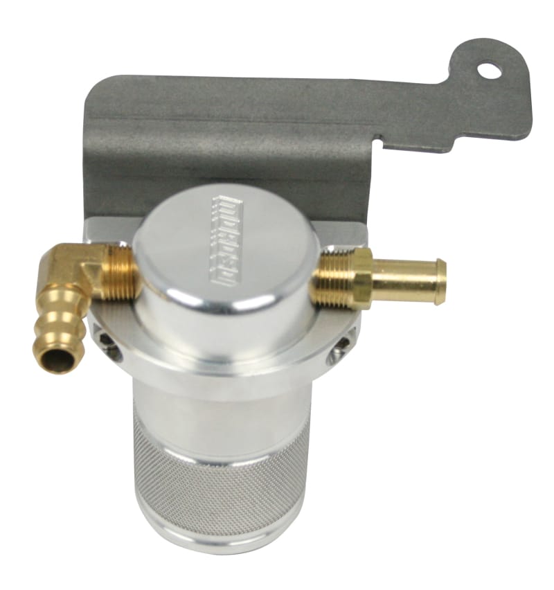 Moroso — Moroso 07-14 Ford Mustang GT500 Air/Oil Separator Catch Can - Small Body - Billet Aluminum
