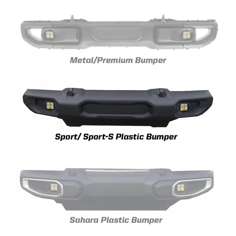 Baja Designs — Baja Designs 2018 Wrangler JL Squadron Sport Series Fog Pocket Kit
