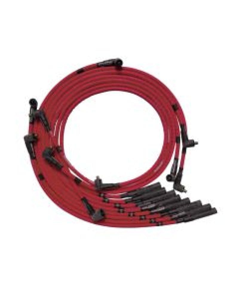 Moroso — Moroso Chrysler Mopar 361/383/400/440 Str Plug Boots Non-HEI Sleeved Ultra Spark Plug Wire Set - Red