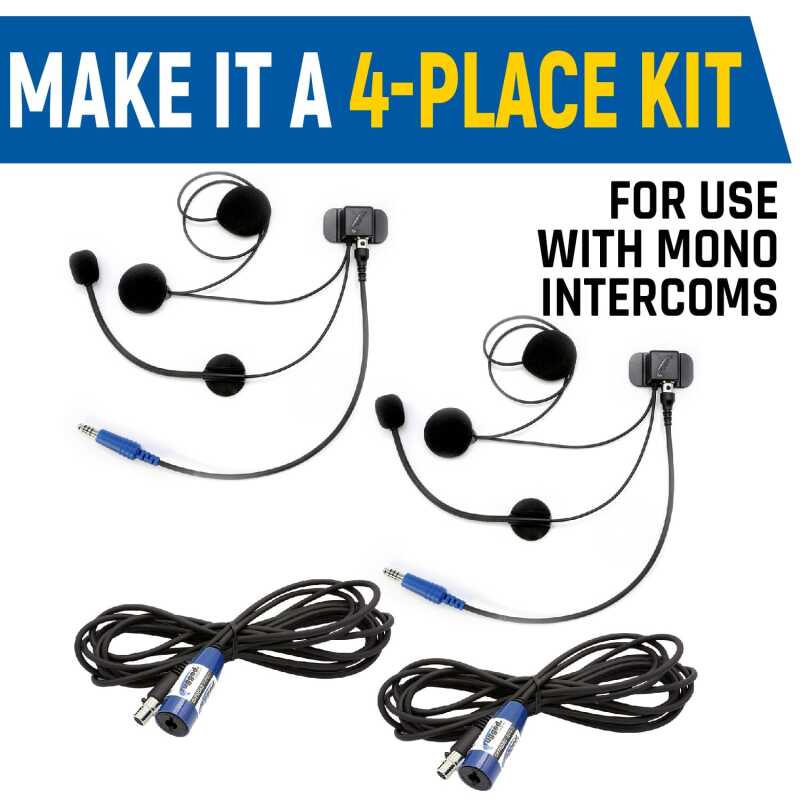 Rugged Radios — Rugged Radios Rear Seat Expansion Kit w/ Helmet Kits or Headsets/AlphaBass Headset - Behind the Head