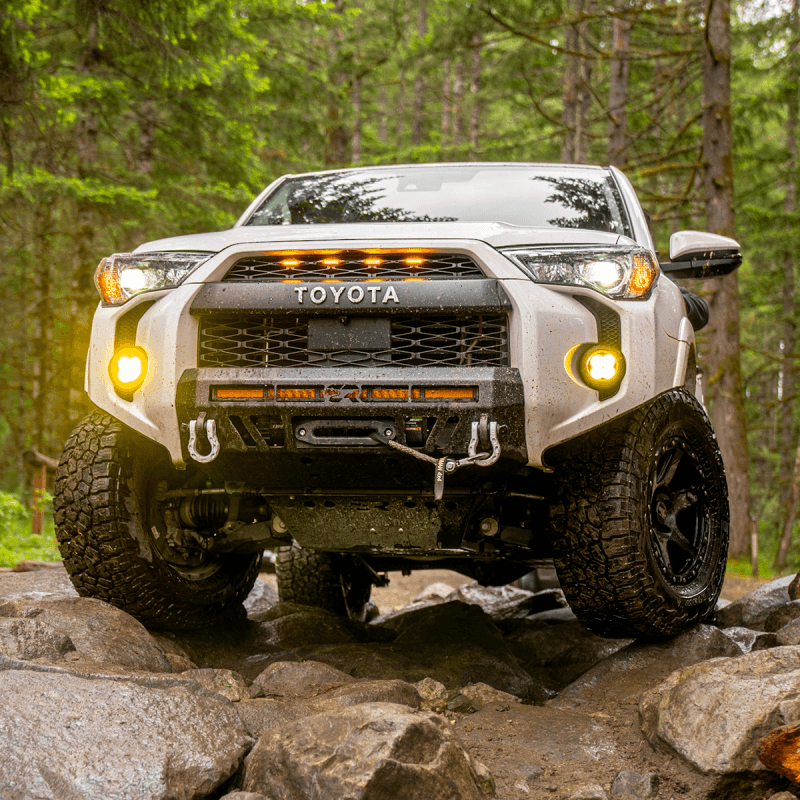 Cali Raised LED — Cali Raised 14-24 Toyota 4Runner Stealth Bumper - No Bull Bar / 32In Led Bar Combo