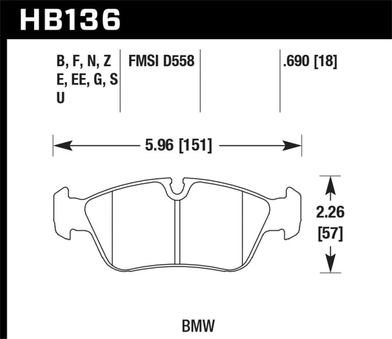 Hawk Performance — Hawk 92-98 BMW 318i 1.8L Sedan Front ER-1 Brake Pads
Disc Brake Pad