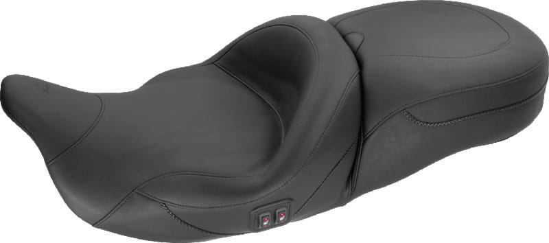 Mustang Motorcycle — Mustang 08-21 Harley Electra Glide, Rd Glide, Rd King, Str Glide Touring Heated 1PC Seat - Black