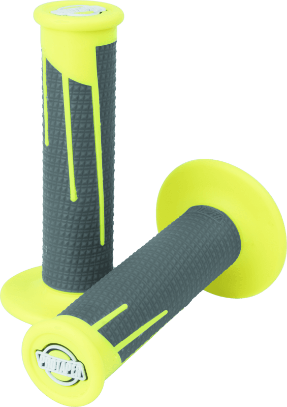ProTaper — ProTaper Full Diamond Clamp-On Grips - Neon Yellow/Dark Gray