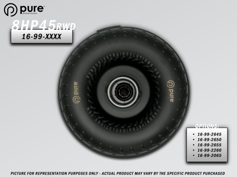 Pure Drivetrain Solutions — Pure Drivetrain 8HP45 High Performance Billet Race Torque Converter - 22/60 Stator - RWD