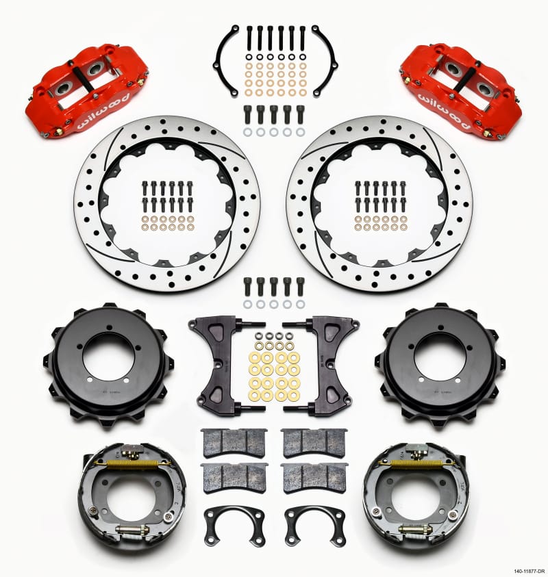 Wilwood — Wilwood Narrow Superlite 4R Rear Kit 12.88in Red Speedway Eng Floater w/ New Style End
BRAKE KIT