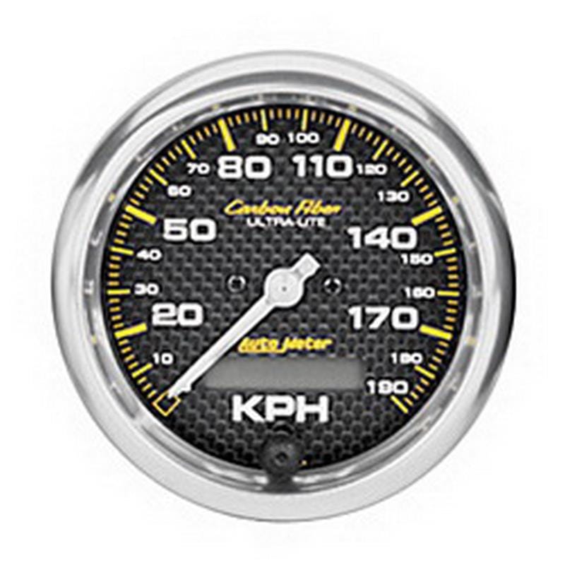 AutoMeter — Autometer Carbon Fiber 85.7mm 190 KPH Range Speedometer Elect. Programmable Gauge
GA 3.4" SPD EL K CF