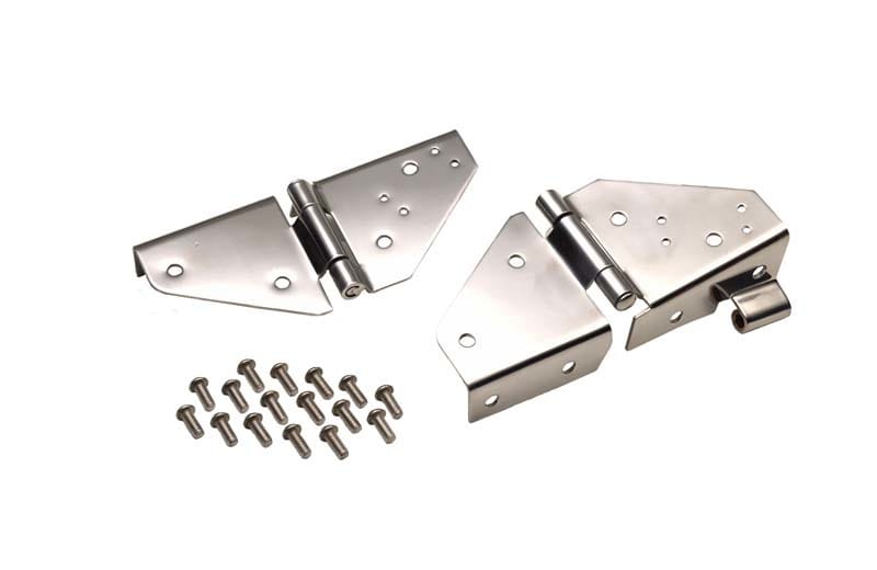 Kentrol — Kentrol 76-95 Jeep CJ/Wrangler YJ Windshield Hinge Pair - Polished Silver