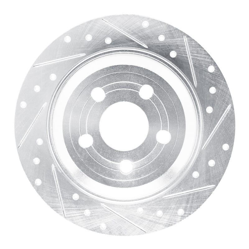 R1 Concepts — R1 22-25 Ford Maverick Rear Right Drilled & Slotted Silver Brake Rotor