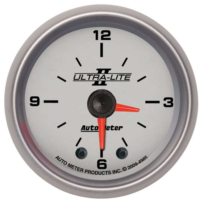 AutoMeter — Autometer Ultra-Lite II 2in Illuminated Analog Full Sweep Electronic 12 Hour Clock
2" CLOCK, ILLUMINATE