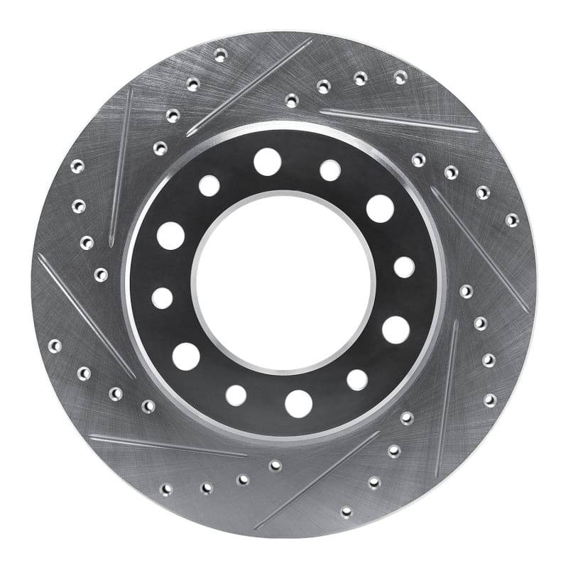 R1 Concepts — R1 76-89 Toyota Land Cruiser Front Left Drilled & Slotted Silver Brake Rotor