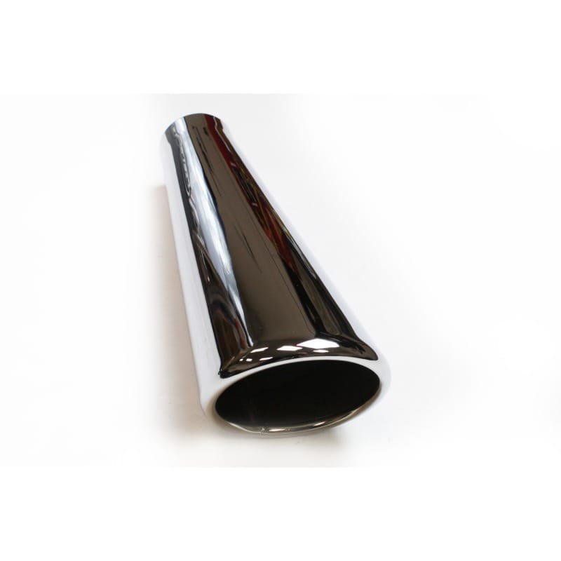 JBA — JBA 2in x 4in x 11in Rolled Stainless Steel Polished Chrome Trumpet Tip - Weld On
Exhaust Tip