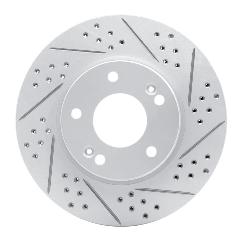 R1 Concepts — R1 11-26 Hyundai Elantra Coupe Front Right Drilled & Slotted Geo-Carbon Rotor
