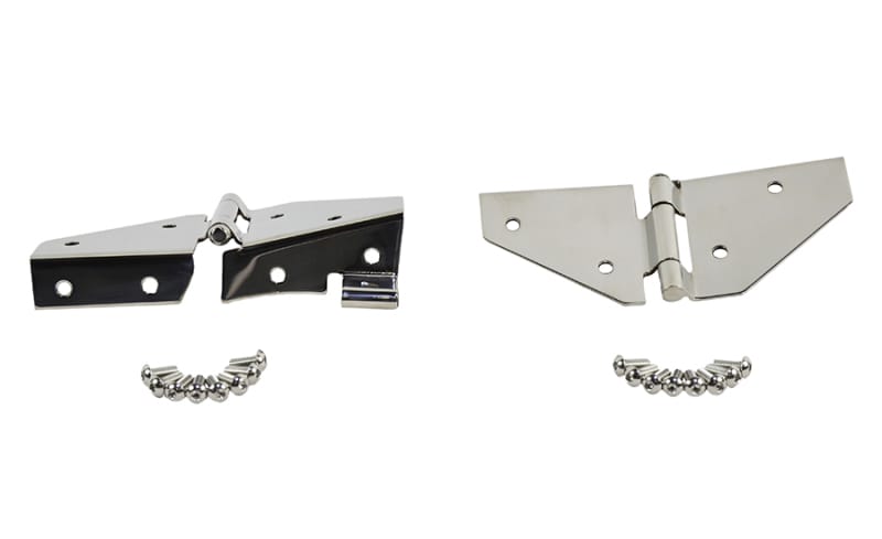 Kentrol — Kentrol 76-95 Jeep CJ/Wrangler YJ Windshield Hinge No Mirror Holes Pair - Polished Silver