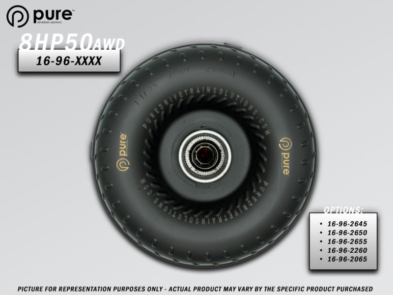 Pure Drivetrain Solutions — Pure Drivetrain 8HP50 High Performance Billet Race Torque Converter - 26/50 Stator - AWD
