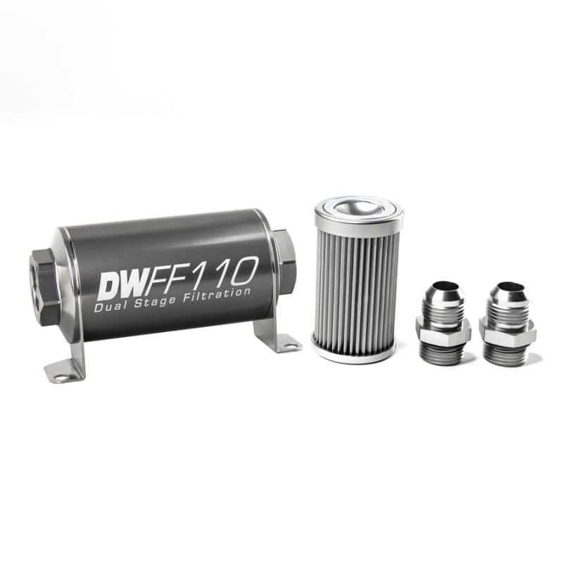 DeatschWerks — DeatschWerks Stainless Steel 10AN 10 Micron Universal Inline Fuel Filter Housing Kit (110mm)
Filtration